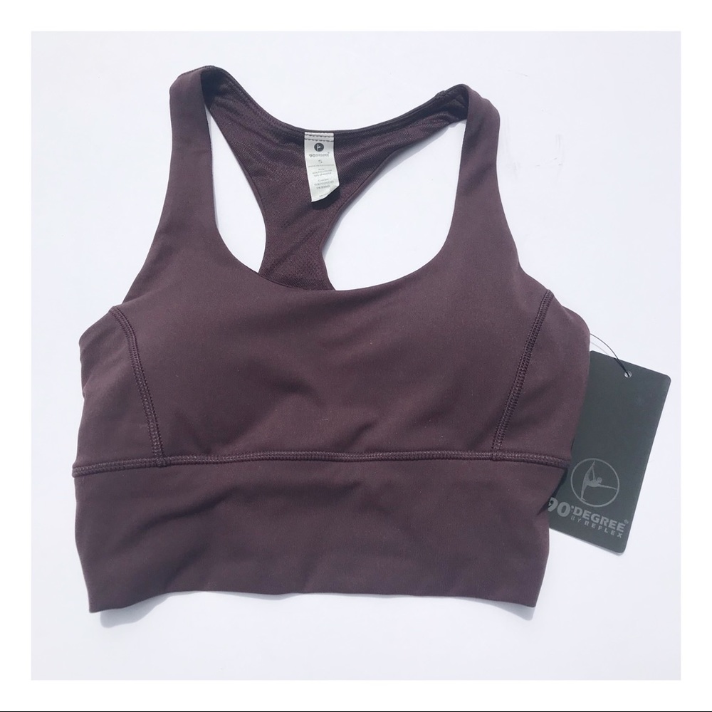 90 Degrees by Reflex DeepMerlot Sports Bra Size S NWT